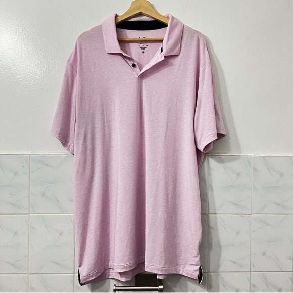 Nike Dri Fit XL Pink Performance Breathable Stretchy Lightweight Polo Shirt - Picture 1 of 7